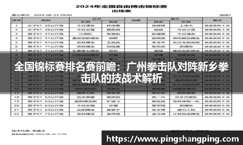 全国锦标赛排名赛前瞻：广州拳击队对阵新乡拳击队的技战术解析