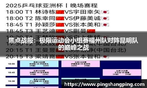 焦点战报：极限运动会小组赛福州队对阵昆明队的巅峰之战